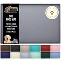 GORILLA GRIP 100% Waterproof Silicone Pet Feeding Mat 32x24 Gray — Spill-Proof, BPA Free, Non-Slip