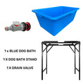 Blue Dog Bath with Drain Valve (WL) and Stand BSP Thread Fitting Water Connector